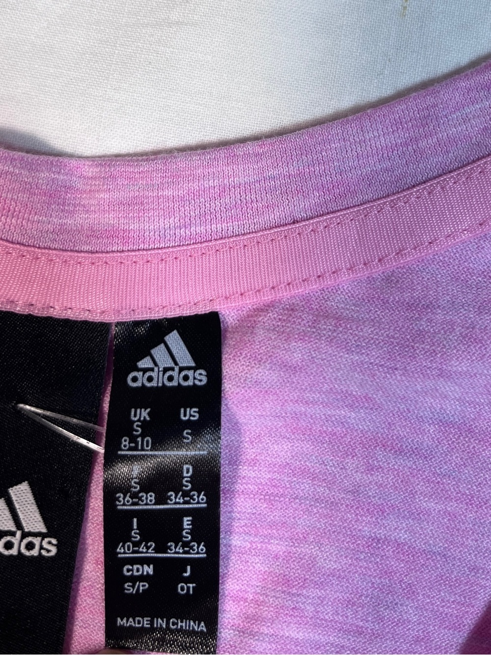 adidas Women's Heather Purple V-Neck Short Sleeve Tee - Picture 3 of 9